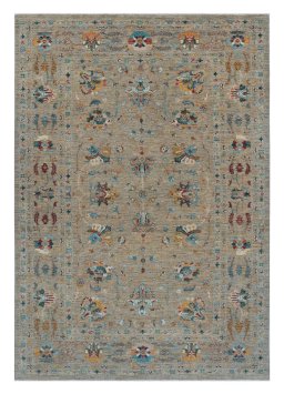 Full view of New Farahan rug from Pakistan, 294 × 203 cm in Beige tones