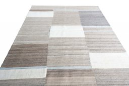Close-up detail of New Kilim Ghashghai rug from Iran / Persia showing Wool weave