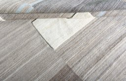 Full view of New Kilim Ghashghai rug from Iran / Persia, 235 × 197 cm in Gray tones