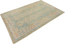 Corner detail of New Kilim Traditional rug showing border pattern and Wool pile