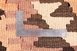 Corner detail of 1989s Kilim Traditional rug showing border pattern and Wool pile