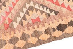 Backside of handmade 1989s Kilim Traditional rug showing knot structure and weave density
