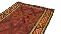 Surface texture of 1990s Kilim Traditional rug with natural Wool and intricate pattern