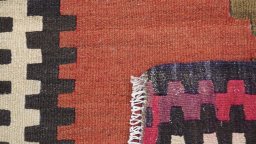 Full view of 1990s Kilim Traditional rug from Iran / Persia, 285 × 120 cm in Multi Color tones