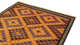 Surface texture of New Kilim Traditional rug with natural Wool and intricate pattern