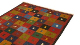 Surface texture of New Kilim Traditional rug with natural Wool and intricate pattern