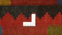 Full view of New Kilim Traditional rug from Iran / Persia, 370 × 150 cm in Multi Color tones