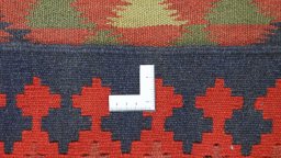 Full view of New Kilim Traditional rug from Iran / Persia, 390 × 160 cm in Multi Color tones