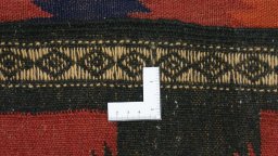 Full view of New Kilim Traditional rug from Iran / Persia, 385 × 155 cm in Multi Color tones