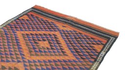 Surface texture of New Kilim Traditional rug with natural Wool and intricate pattern