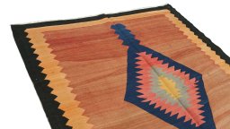Surface texture of New Kilim Traditional rug with natural Wool and intricate pattern