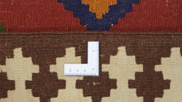 Full view of New Kilim Traditional rug from Iran / Persia, 380 × 150 cm in Multi Color tones