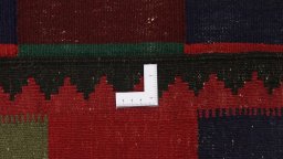 Full view of New Kilim Traditional rug from Iran / Persia, 380 × 150 cm in Multi Color tones