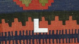 Full view of New Kilim Traditional rug from Iran / Persia, 290 × 150 cm in Multi Color tones