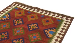 Surface texture of New Kilim Traditional rug with natural Wool and intricate pattern
