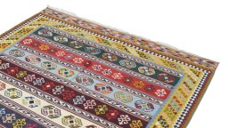 Surface texture of New Kilim Traditional rug with natural Wool and intricate pattern
