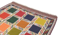 Surface texture of New Kilim Traditional rug with natural Wool and intricate pattern