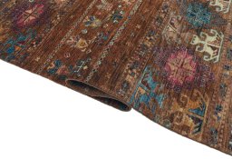 Close-up detail of New Samarkand rug from Pakistan showing Wool weave