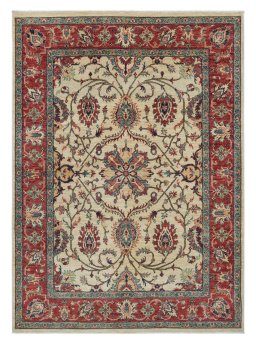 Full view of New Farahan rug from Pakistan, 207 × 151 cm in Beige tones