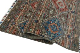 Close-up detail of New Samarkand rug from Pakistan showing Wool weave