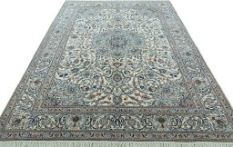 Surface texture of 2000s Kashmar rug with natural Wool and intricate pattern