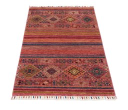 Surface texture of New Samarkand rug with natural Wool and intricate pattern