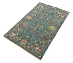 Close-up detail of New Farahan rug from Pakistan showing Wool weave
