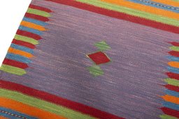 Surface texture of New Kilim Sofre rug with natural Wool and intricate pattern