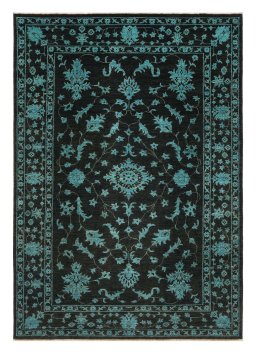 Full view of New Farahan rug from Pakistan, 236 × 167 cm in Gray tones