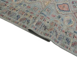 Close-up detail of New Kazak rug from Pakistan showing Wool weave