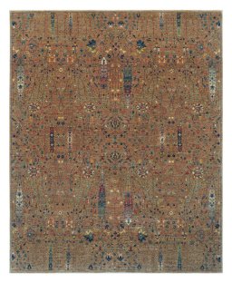 Full view of New Haj-jalili rug from Pakistan, 302 × 245 cm in Yellow tones