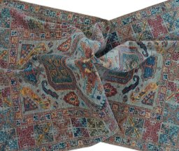 Full view of New Kazak rug from Pakistan, 199 × 124 cm in Gray tones