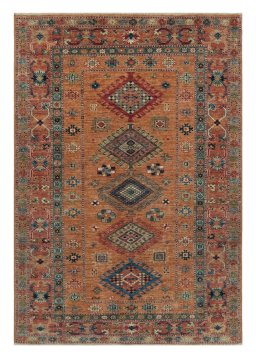 Full view of New Kazak rug from Pakistan, 180 × 120 cm in Yellow tones