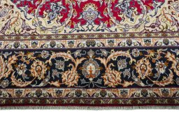 Full view of 2000s Najafabad rug from Iran / Persia, 465 × 290 cm in Red tones