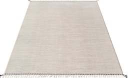 Corner detail of New Morocco rug showing border pattern and Wool pile