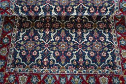 Full view of 2000s Najafabad rug from Iran / Persia, 163 × 117 cm in Blue tones