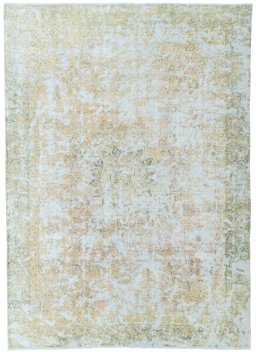 Full view of 1950s Vintage rug from Pakistan, 372 × 266 cm in Blue tones