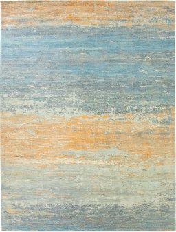 Full view of New Mahli rug from Pakistan, 368 × 280 cm in Blue tones