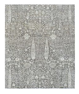 Corner detail of New Mahli rug showing border pattern and Wool pile