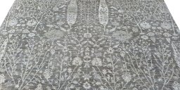 Backside of handmade New Mahli rug showing knot structure and weave density