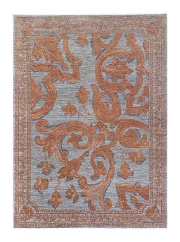 Corner detail of New Mahli rug showing border pattern and Wool pile