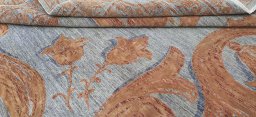 Full view of New Mahli rug from Pakistan, 374 × 277 cm in Multi Color tones