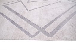 Close-up detail of New Mahli rug from Pakistan showing Mercesized Cotton weave