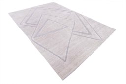 Corner detail of New Mahli rug showing border pattern and Mercesized Cotton pile