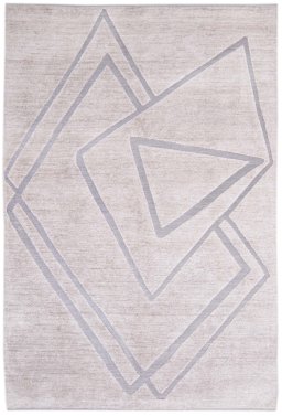Full view of New Mahli rug from Pakistan, 250 × 168 cm in Gray tones