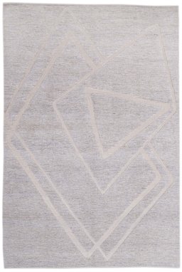 Full view of New Mahli rug from Pakistan, 313 × 213 cm in Gray tones