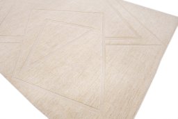 Full view of New Mahli rug from Pakistan, 313 × 253 cm in Beige tones