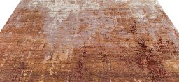 Backside of handmade New Mahli rug showing knot structure and weave density