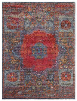 Full view of New Mahli rug from Pakistan, 368 × 275 cm in Multi Color tones