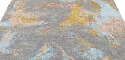 Backside of handmade New Mahli rug showing knot structure and weave density
